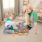 Stacking Wooden Train Set for Kids with Designs and Pull-Along Rope
